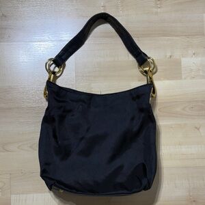 VINTAGE Braciano Elegant Black Hobo with Gold Rings